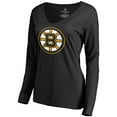 thumbnail image 2 of Women's David Pastrnak Black Boston Bruins Backer V-Neck Long Sleeve T-Shirt, 2 of 3
