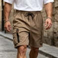 thumbnail image 3 of Satingcolo Men's Classic Outdoor Cargo Shorts with Pockets Versatile Plain Straight Leg Pants Summer Casual Workout Streetwear, 3 of 6