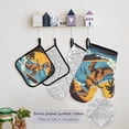 thumbnail image 5 of Surfer Dinosaur and Sun 5 Pcs Kitchen Set Heat Resistant Oven Mitts and Non-Slip Pot Holders with Adjustable Cooking Apron, 5 of 6