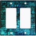 thumbnail image 2 of Metal Light Switch Wall Plate Outlet Cover (Coffee Shop Cafe Restaurant Sign Black Teal - Double Rocker), 2 of 2