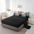 thumbnail image 3 of Ensemble de Literie 7 Pcs Coquelicot Rouge Format Double, Jardin Rustique Fleurs Rouges Libellule Lit Tout-en-un pour Jeunes, Ensemble de Couette Patchwork Style Vitrail Artistique avec Draps, Housses d'Oreiller, 3 of 5