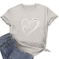 thumbnail image 7 of Zivyakyron T Shirts for Women Short Sleeve Summer Tops for Women Casual Graphics Loose Valentine's Day Going Out Tops, 7 of 7