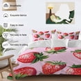 thumbnail image 3 of 3 Piece Red Strawberry Duvet Cover Set California King, Microfiber Comforter/Quilt Cover with Corner Ties and 2 Pillowcases, Pink Watercolor Modern Art All Season Soft Bedding with Zipper Closure, 3 of 8