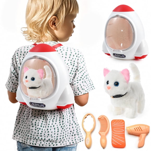 Gato de peluche interactivo electrónico WorWoder con bonita bolsa