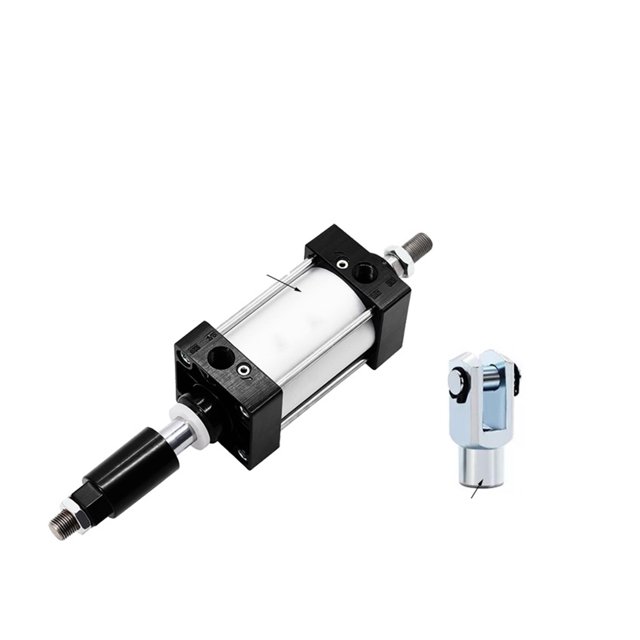 Alésage de Cylindre Pneumatique Standard 63mm Double Action Cylindres d'Air en Aluminium Course Réglable 200-300mm Grande Poussée, Multifonctionnel