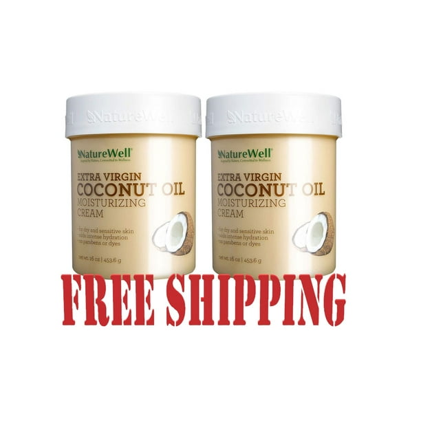 2 PACK Naturewell Extra Virgin Coconut Oil Moisturizing Cream, 2 Pack