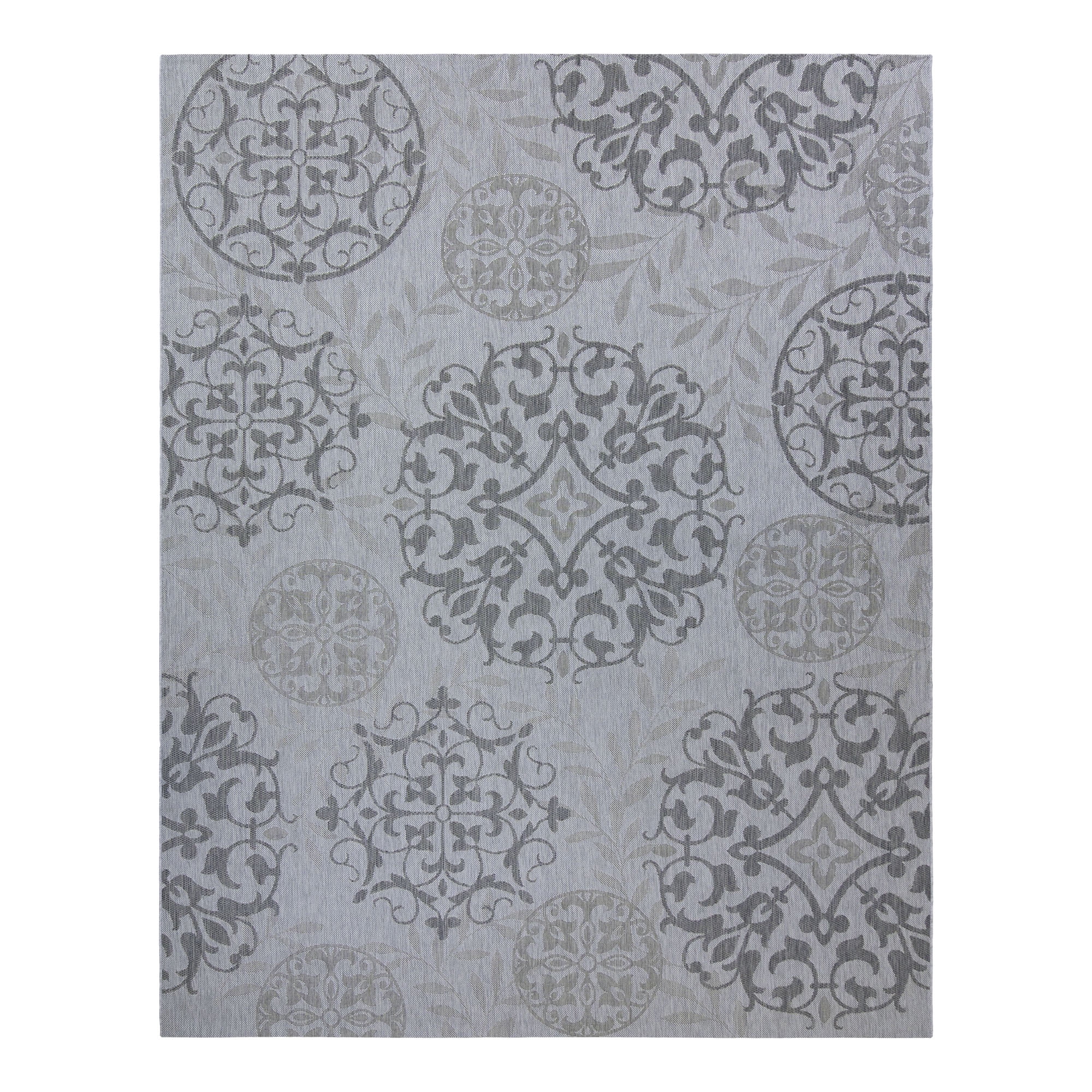 Paseo 6.5' x 9.5' Gray Medallion Outdoor Rug