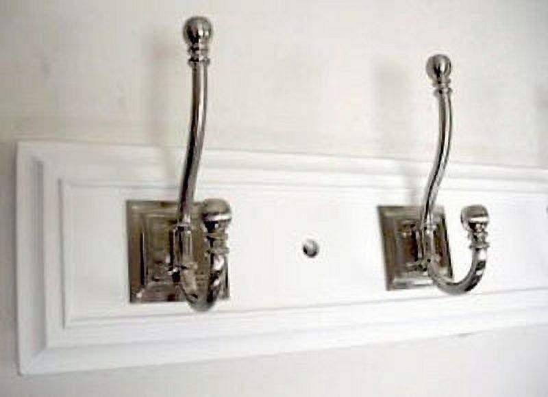 Brainerd 27" Architectural Rail with 5 Architectural Hooks, Flat White and Satin Nickel - image 2 of 2