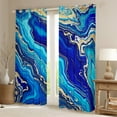 thumbnail image 2 of Manfei Blue Marble Curtains and Drapes (38x54), Modern Aesthetic Marbling Blackout Curtains for Bedroom, Watercolor Artwork Window Drapes, Luxurious Bedroom Decor, 2 of 6