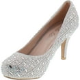 thumbnail image 2 of Bella Luna Myra Sparkle Crystal Gem Rhinestone Glitter Mesh Formal Evening Dress Pumps, 2 of 4