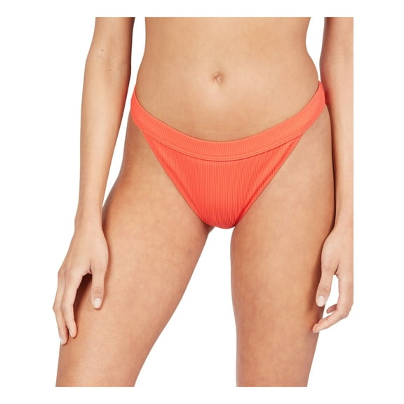 ROXY Women's Red Stretch Lined Moderate Coverage Ribbed Mind Of Freedom Bikini Swimsuit Bottom XL