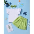 thumbnail image 3 of Toddler Girl Clothes Summer Girls Clothing Sets Girl Stuff T-shirt Shorts Headband 3pcs Sets Gifts 6-12 Months, 3 of 7