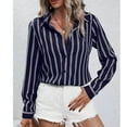 thumbnail image 5 of Sokhgu Women's Blouses Long Sleeve Shirts Striped Button Down Loose Fit Casual Tops, 5 of 9