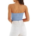 thumbnail image 5 of Womens Tube Tops Summer Outfits Beach Vacation Clothes Sweaters Strapless Sleeveless Tank Tops Blue XL, 5 of 9
