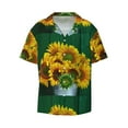 thumbnail image 5 of Picia Sunflowers in Bucket Men's Linen Shirts Short Sleeve Cuban Beach Shirts Casual Shirts Button Down Shirt for Men Beach Summer Wedding Shirt-X-Large, 5 of 7
