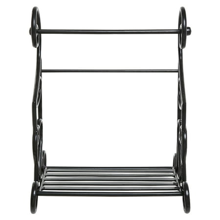

Seaweress Freestanding Heart Scrollwork Black Metal Kitchen Countertop Paper Towel Holder Stand with Spice/Con