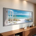 thumbnail image 2 of Ocean Beach Window Canvas Wall Art - Summer Coastal Seascape Picture Landscape Canvas Prints, Horizontal Tropical Sea Paintings Artwork for Home Decor, 2 of 7