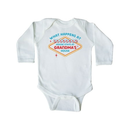 

Inktastic Las Vegas Stays At Grandma s Gift Baby Boy or Baby Girl Long Sleeve Bodysuit