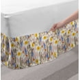 thumbnail image 2 of Floral Bed Skirt, Jolly Nature Spring Revival Daffodil Muscari Butterfly Rhythmic Print, Elastic Bedskirt Dust Ruffle Wrap Around for Bedding Decor, 4 Sizes, Pale Salmon Multicolor, by Ambesonne, 2 of 2
