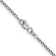 thumbnail image 3 of Auriga Fine Jewelry 14K White Gold 1.5 mm Semi-Solid Round Box Chain Necklace for Women 22", 3 of 7