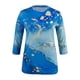 thumbnail image 4 of ICHUANYI Clearance Women's Fashion Printed T-shirt 3/4 Sleeves Blouse Round Neck Casual Tops(Blue, L) ICHUANYI WER2023081109991, 4 of 4