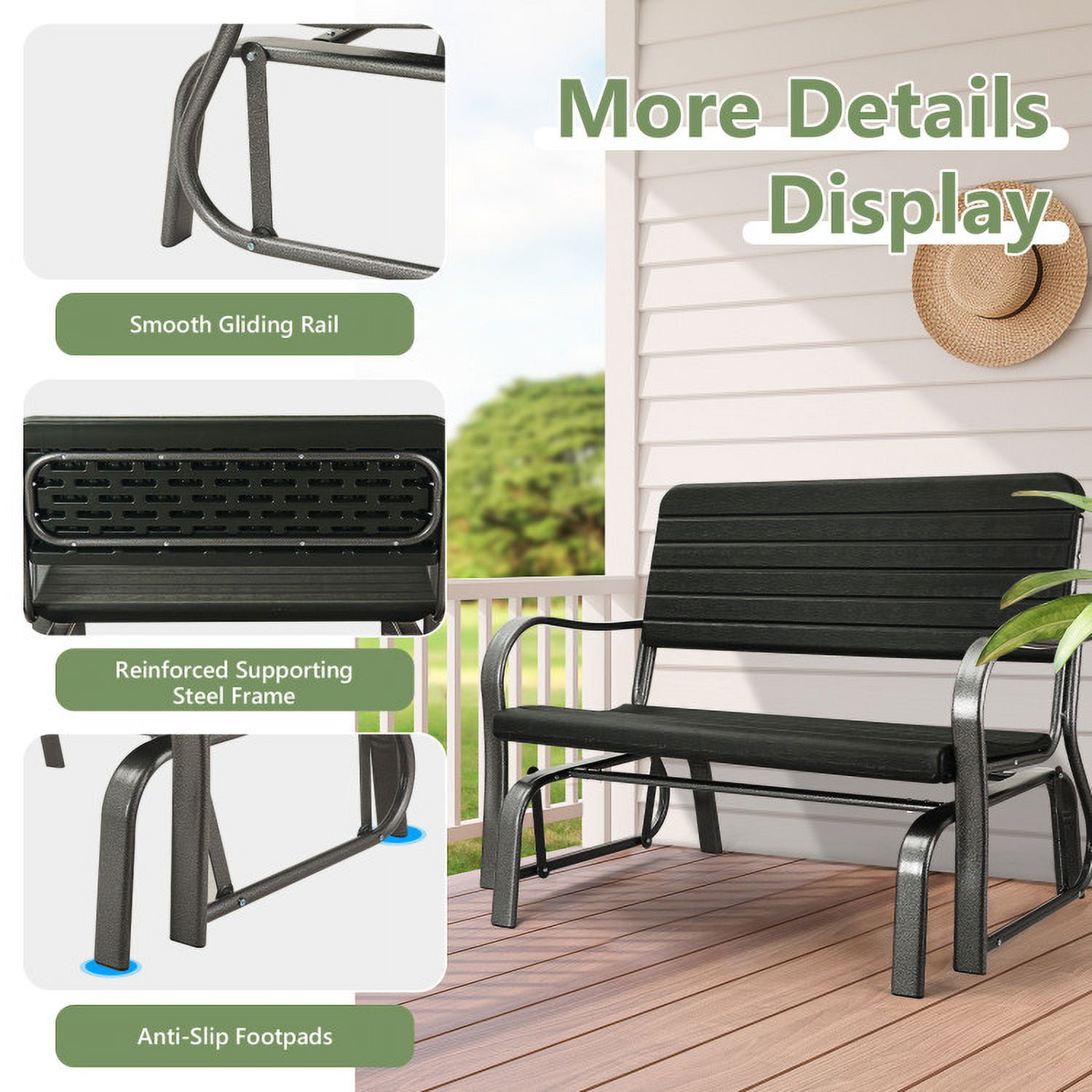 Aimee Lii Outdoor Double Rattan Patio Furniture, Porch, Backyard, Sturdy, Black Aimee Lii Outdoor Double Rattan Patio Furniture, Porch, Backyard, Sturdy, Black