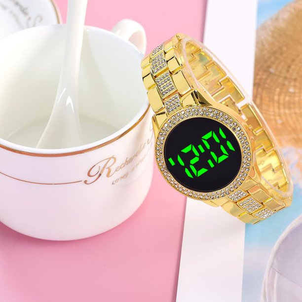 Reloj electrónico led con forma de ladrillo, reloj de mujer con correa de acero de lujo ligero, reloj de mujer, reloj de moda para estudiantes femeninas