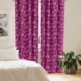 thumbnail image 2 of Ambesonne Butterfly Window Curtains, Abstract Pink Butterflies, Each 28" W x 63" L, Magenta Pale Pink Maroon, 2 of 4
