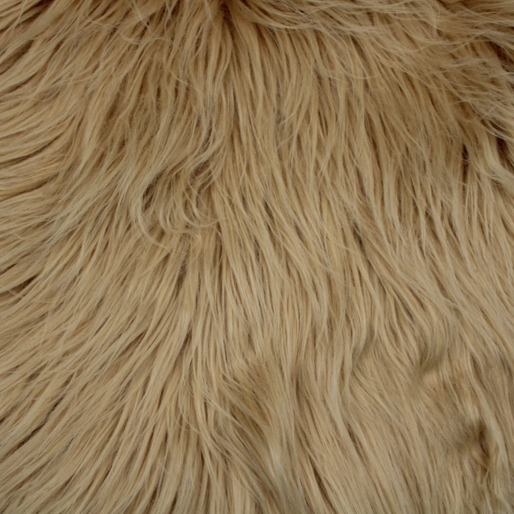 FREE SHIPPING!!! Camel Faux Fur Fabric Long Pile Mongolian by the Yard