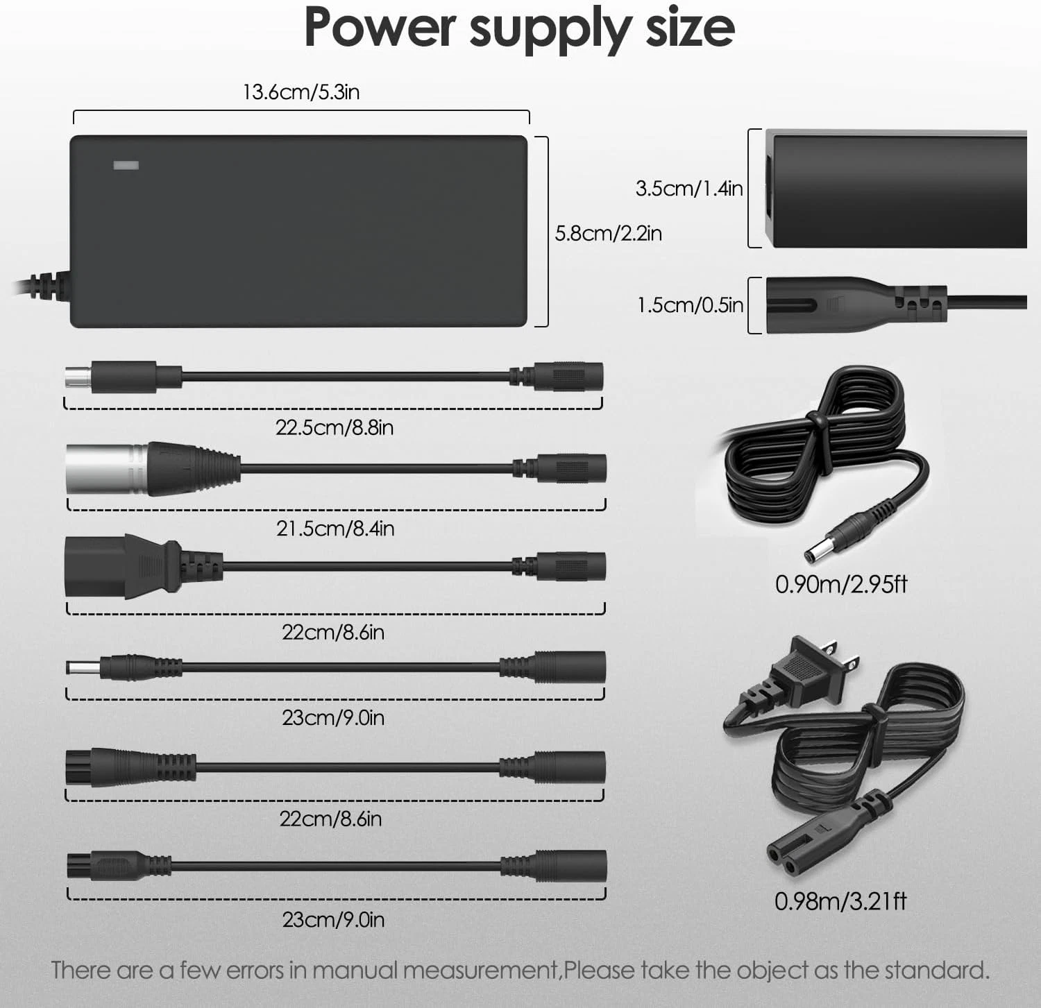 54.6V 2A Fast Battery Charger with 6 Plugs for 13S 48V Lithium Battery