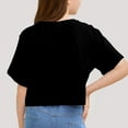 thumbnail image 6 of Inglocry Girls Crop Tops Short Sleeve T-Shirts for Girl Crew Neck Basic Tee Size 5-14 Years Basic Tees Girls Shirts Black 1-2Y, 6 of 6