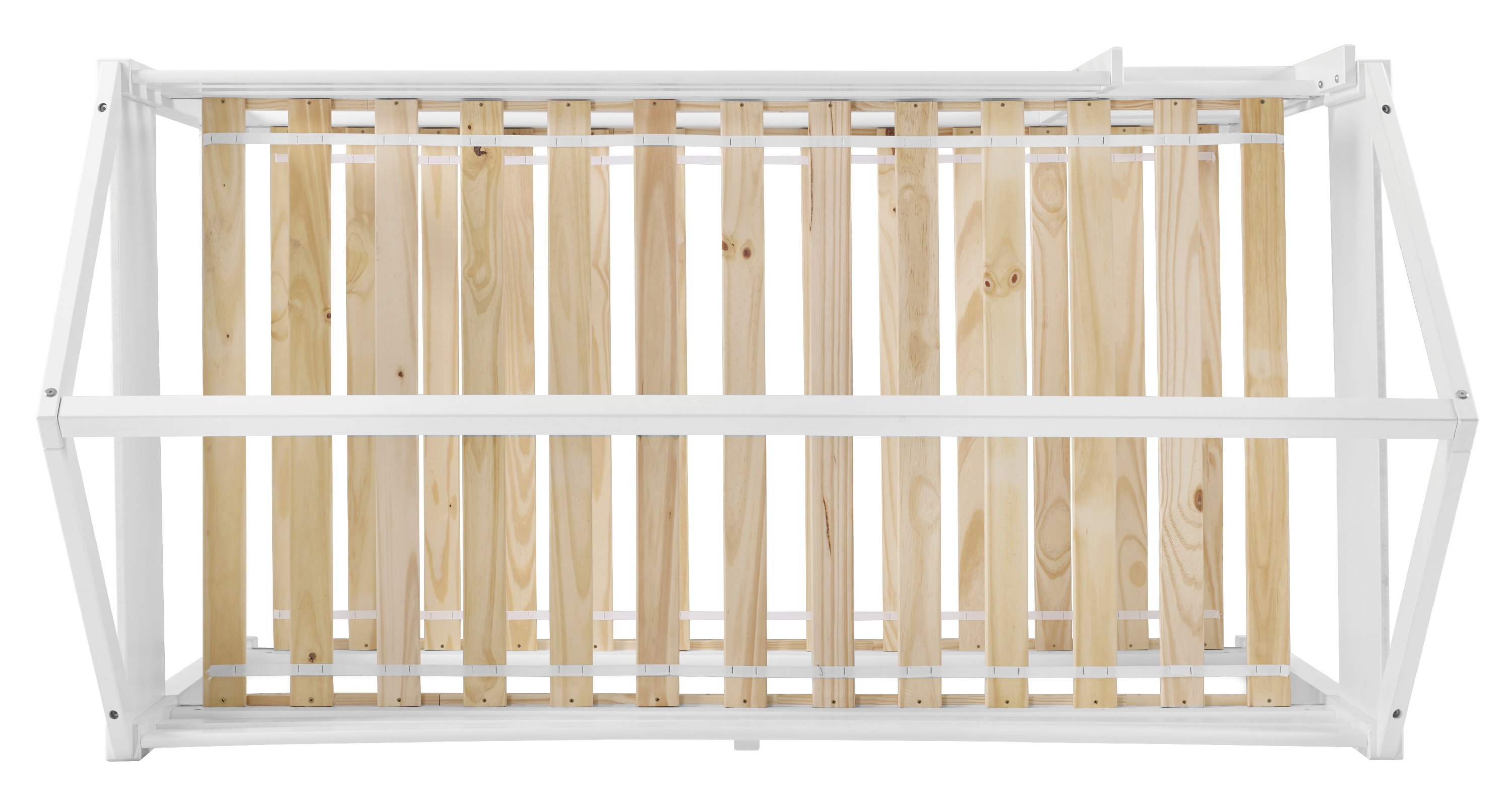 Lodgepole Kid's Twin Over Twin A-Frame Bunk Bed with Built-In Ladder, White