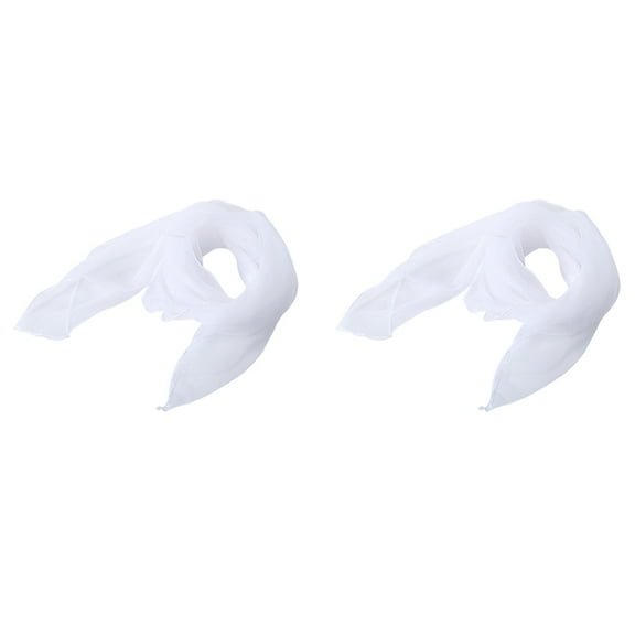 2X Lovely Fashion Plain Square Chiffon Neck Scarf Scarves 70 cm x 70cm (White)