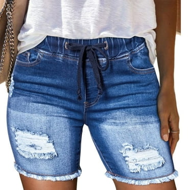Denim Shorts for Women Clearance Classic Elastic Womens Jean Shorts Plus Size Stretchy Shapely Lightweight Jeans Shorts for Women Women Dresses on Clearance