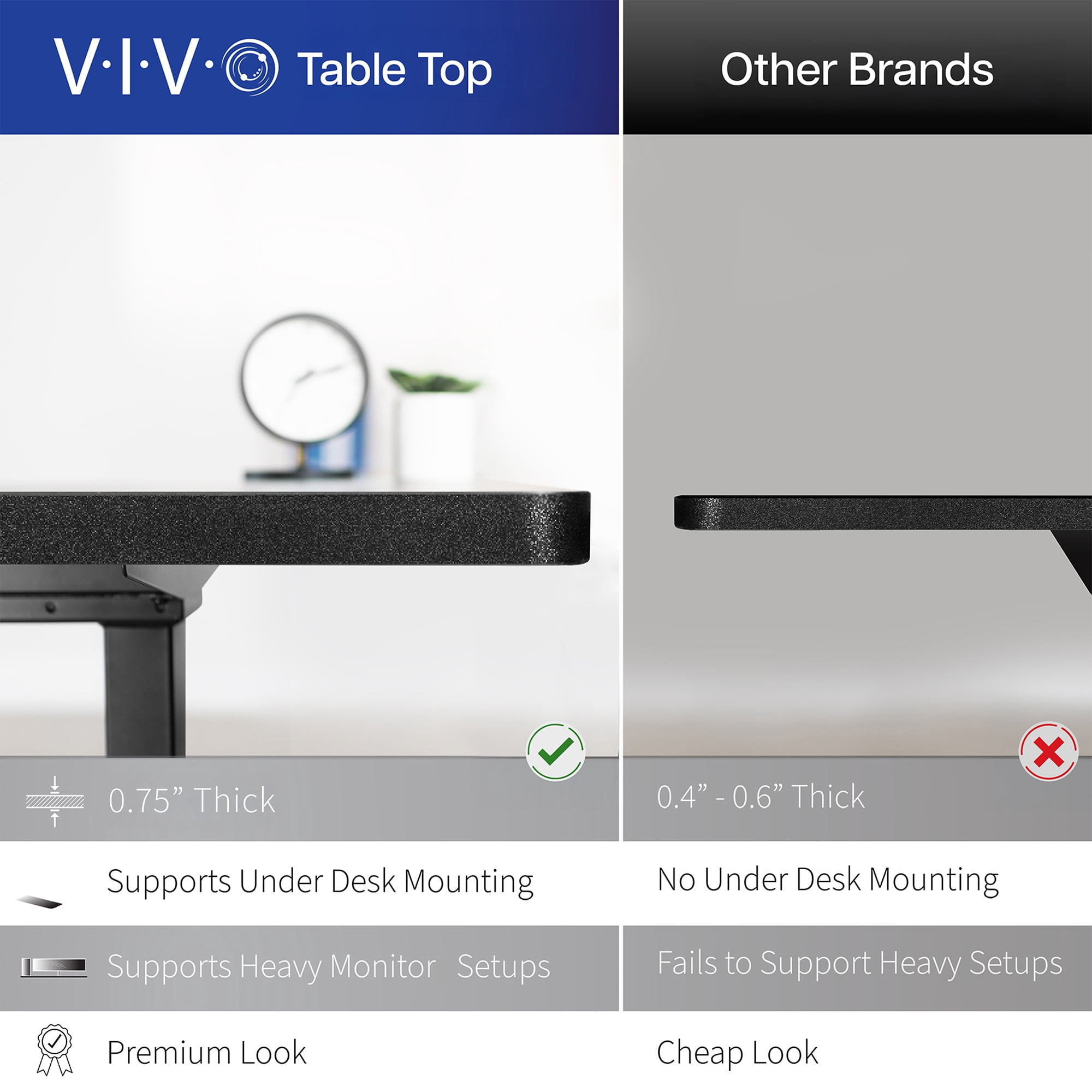 VIVO Bamboo 60 x 24 inch Universal Table Top for Sit to Stand Desk Frames