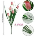 thumbnail image 2 of Topboutique Artificial Tulips Fake Flowers 6 Bundles 30 Heads Faux Plastic Plants UV Resistant Silk Fabric Tulip for Home Outside Garden Porch Window Farmhouse Decor (Light Pink), 2 of 7