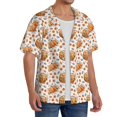 thumbnail image 2 of Gukieu Autumn Harvest Baskets Print Men's Short-sleeved Shirts, Button-down Pocket Shirts, T-shirts, Beach Vacation Travel Summer Clothing-Small, 2 of 5