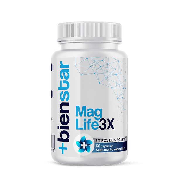 Mag Life 3X + Bienstar Magnesio: Citrato Óxido y Glicinato - Sueño y Relajación en 60 Cápsulas