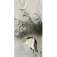 thumbnail image 2 of Koson, Ohara 18x32 Gold Ornate Wood Framed with Double Matting Museum Art Print Titled - Heron at new moon, 2 of 4