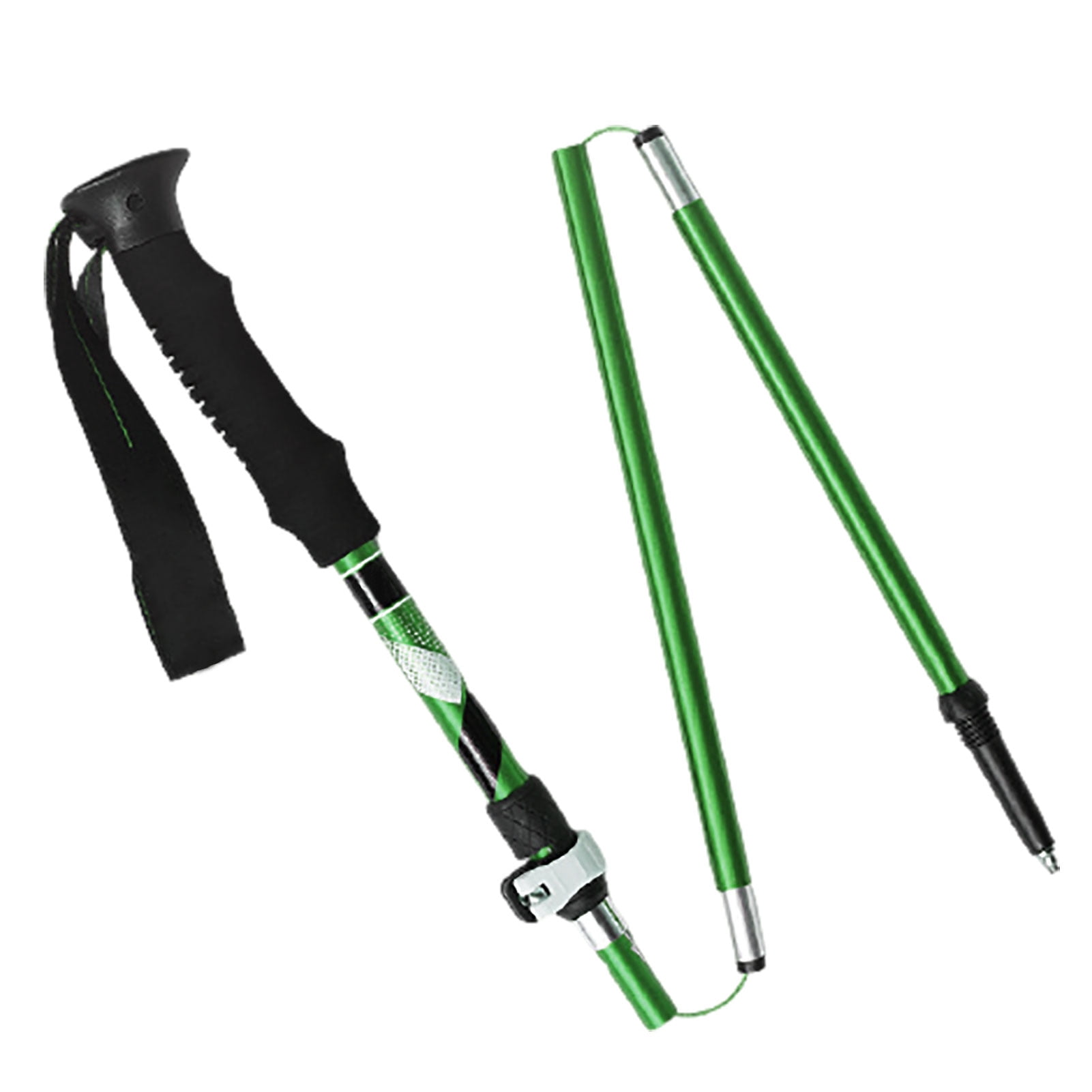 Innomoon Automatic Telescopic Hiking Stick Pocket Stick Tool, 21 inch 3 Sections Trekking Poles with Sleeves, Tail Ropes and Non-Slip Handle, adult