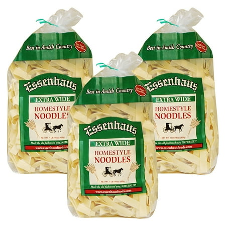 Opal Noodles - (3 Pack) Essenhaus Extra Wide Homestyle Noodles, 1 lb