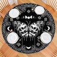 thumbnail image 2 of Black Gothic Skull Butterfly Pattern Round Fitted Tablecloth with Elastic Edge,Dining Table Cover Waterproof,Outdoor Round Tablecloth for Camping,Dining,Indoor and Outdoor, 2 of 7