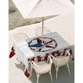 thumbnail image 3 of 60x102 Inch Outdoor Tablecloth with Umbrella Hole Zipper Rectangle Independence Day Rectangular Tablecloths Outside Waterproof Farmhouse Texas Star Wooden Grain Patio Table Cover for Picnic Party, 3 of 8