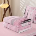 thumbnail image 5 of Erosebridal Vintage Graffiti Lines Zipper Twin Comforter Sets with Fitted Sheet and 2 Pillowcases,Pink Black Gradient Zipper Bedding Set For Girls,Pink Reversible,4pcs, 5 of 7