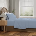 thumbnail image 4 of Purity Home 3-Piece 100% Organic Cotton Percale Bed Sheet Set, Cool & Crisp Bedding, Soft & Breathable, Lightweight, Eco-Friendly, Twin, Light Blue, 4 of 14