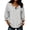 #0360-White, variant on Striped Shirt Women Dressy Casual Square Neck Button Up 3/4 Raglan Sleeve Tops and Blouses with Ruffle Cuff