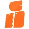 thumbnail image 4 of 3pcs/set Scraper Plastic Cream Spatula DIY Cake Decorating cream scraper Tool Home Bakery Baking Supplies, Orange, 4 of 7