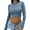 Haze Blue, variant on Women's Sexy Long Sleeve Crop Top 2023 Crew Neck Basic Fitted Tight Cropped T Shirts