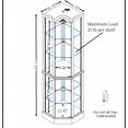 thumbnail image 4 of CQSXDA Lighted Corner Curio Cabinet with Adjustable Glass Shelves in White Featuring Carved Decoration for Display, 4 of 15
