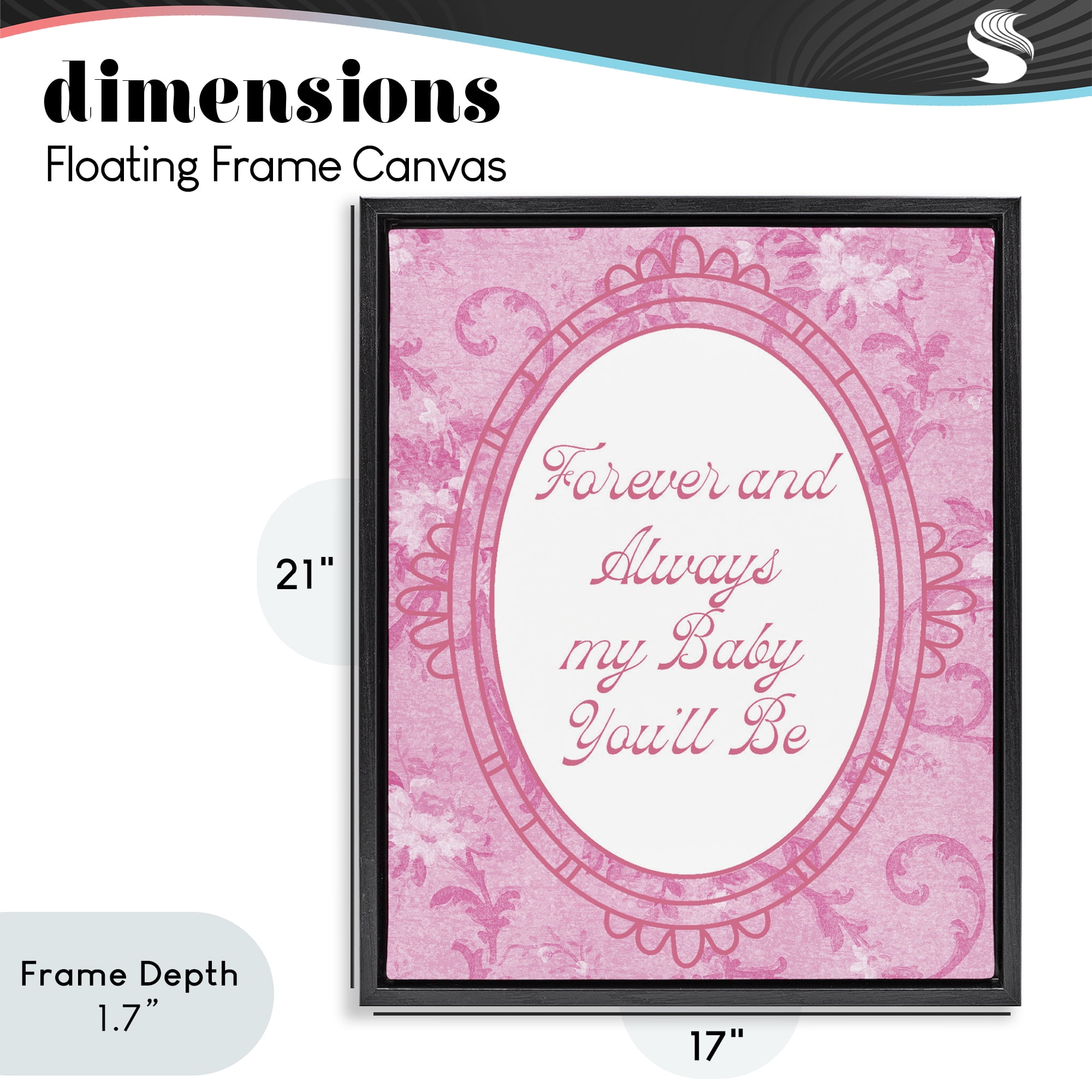 Stupell Industries Forever & Always My Baby Black Framed Floater Canvas Wall Art, design by Lil' Rue